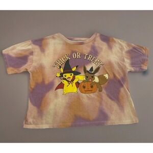 Pokémon Girls 10/12 Tie Dye Pikachu Eevee Halloween Trick or Treat Tee